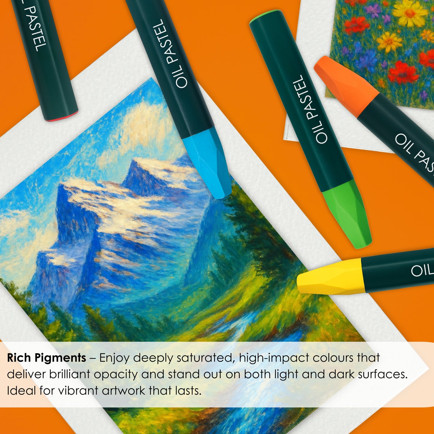 Oil Pastels – Set of 12 Vibrant Colours for Art, Drawing & Blending