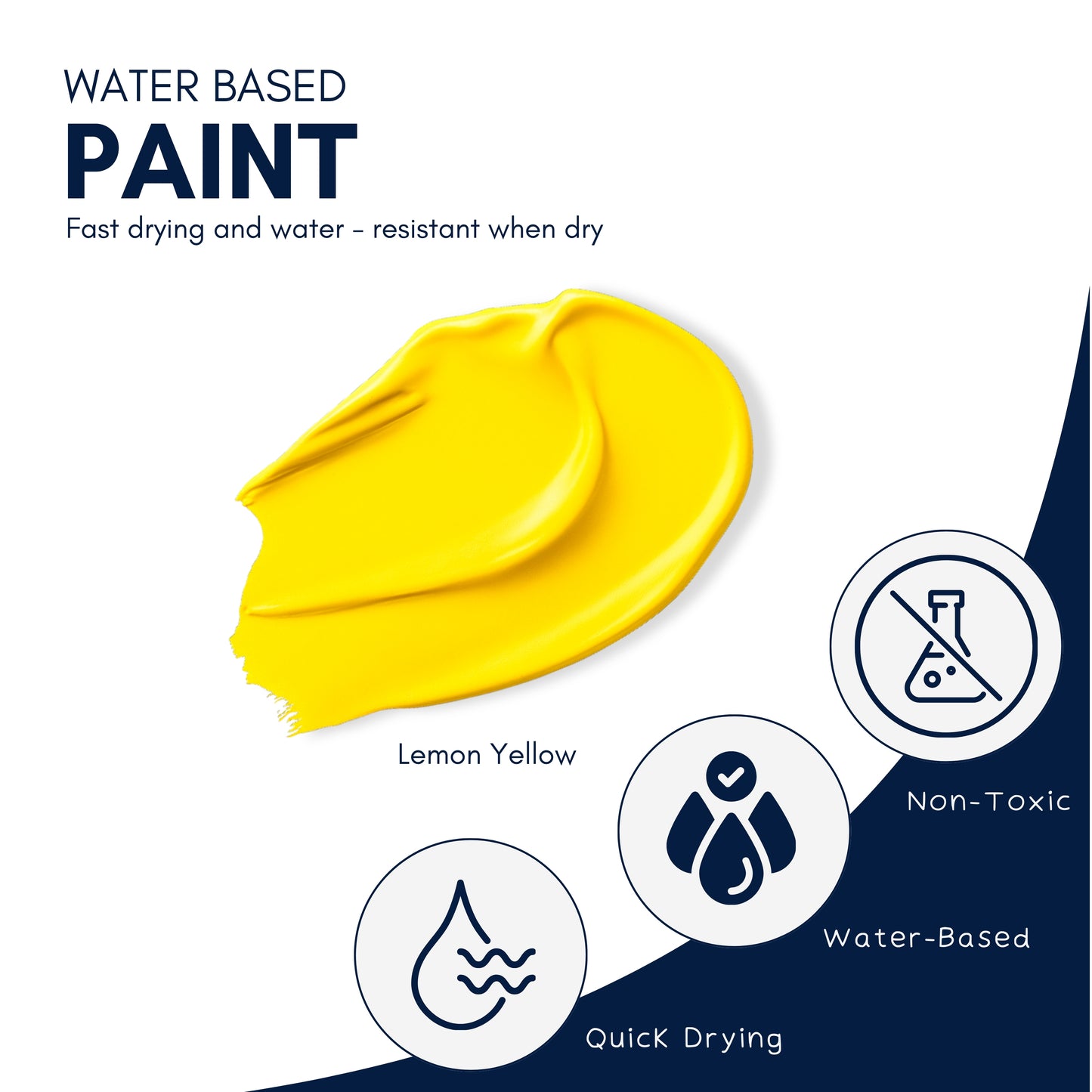 Lemon Yellow Acrylic Paint 120ml – Non-Toxic, Vibrant Blue with Free Bonus Brush