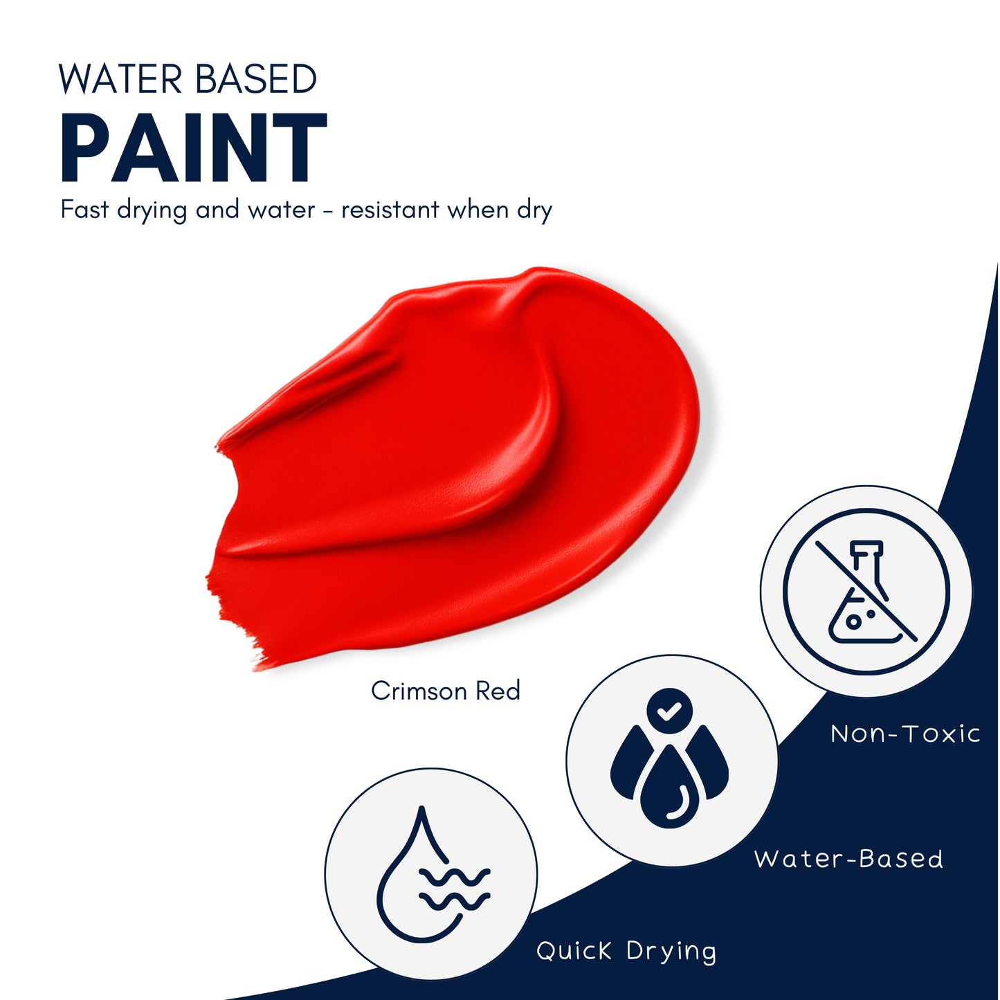 Crimson Red Acrylic Paint 120ml – Non-Toxic, Vibrant Blue with Free Bonus Brush