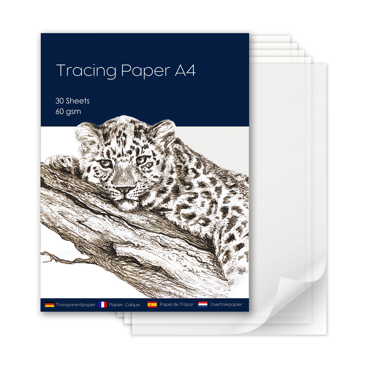 A4 Tracing Paper Pad for Artists – 30 Sheets of 60 GSM Semi-Transparent Paper for Drawing, Drafting, Sketching & Animation