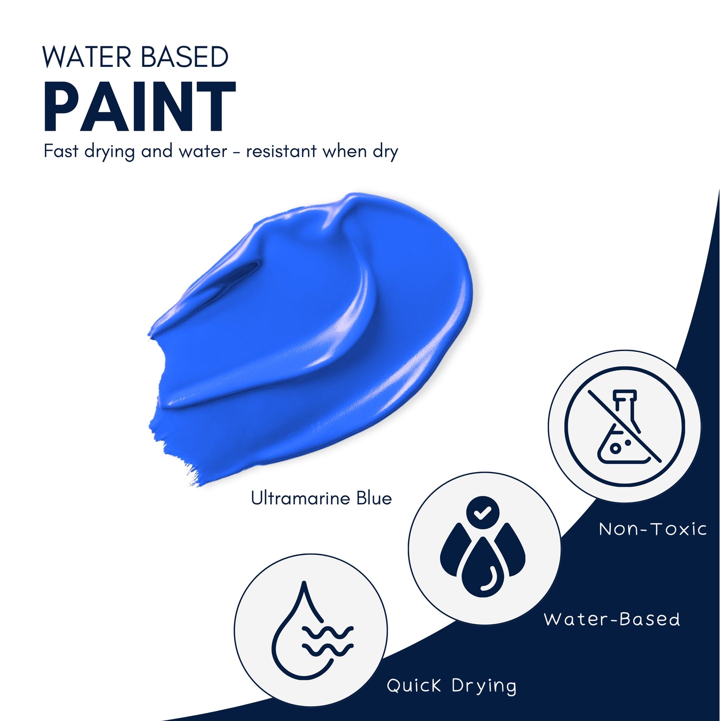 Ultramarine Blue Acrylic Paint 120ml – Non-Toxic, Vibrant Blue with Free Bonus Brush