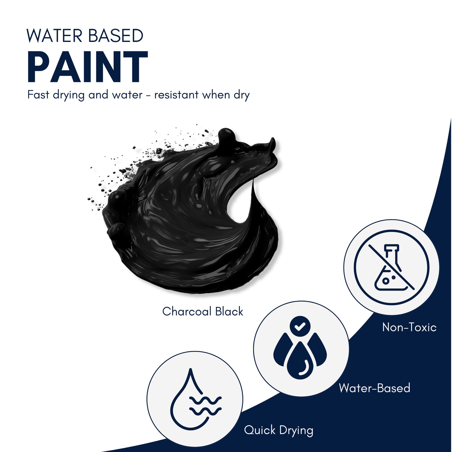 Black Acrylic Paint – 120ml Tube + Brush | Non-Toxic, High-Pigment Paint for Art, Craft & DIY Projects