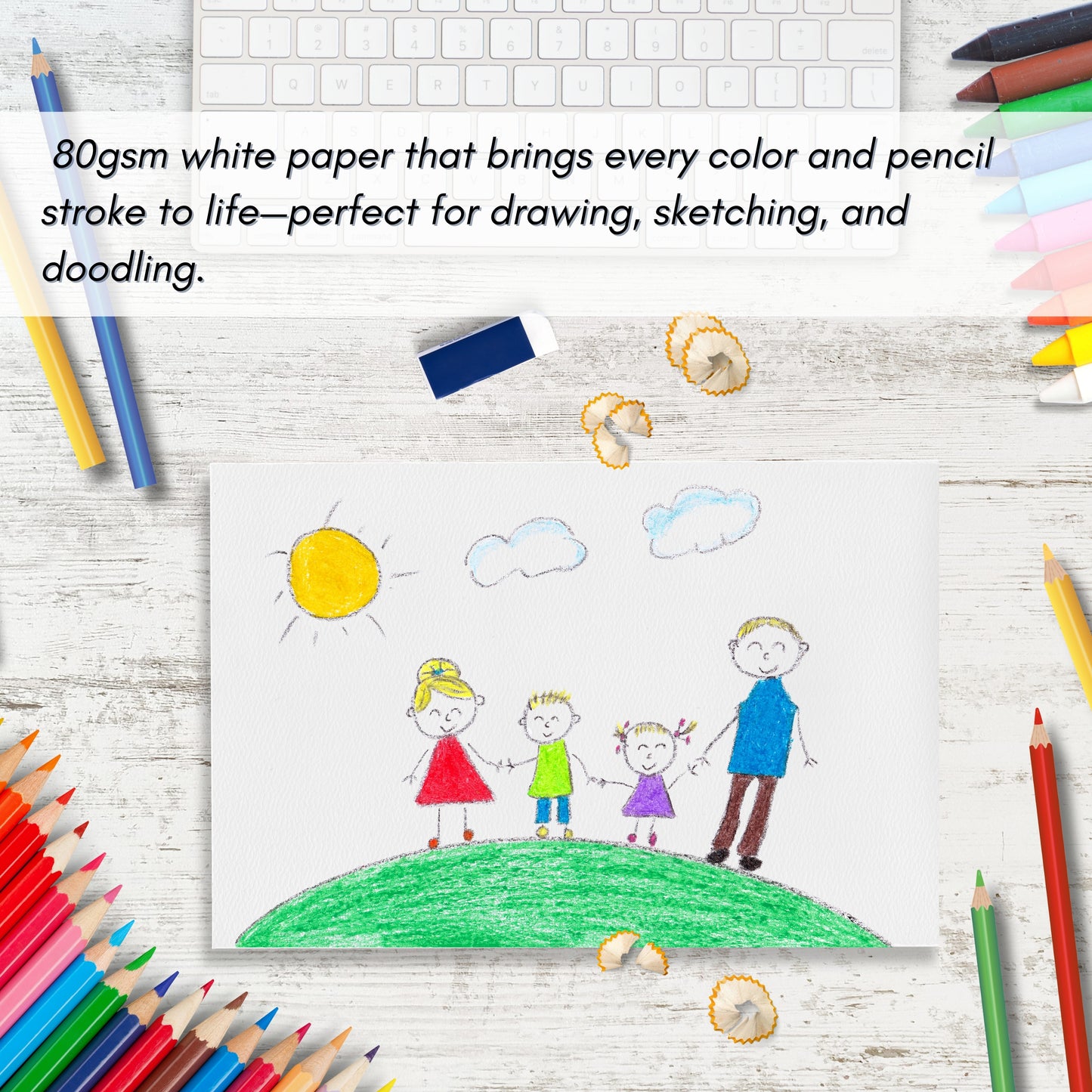 Kids A4 Sketch Pad – 60 Sheets of White Drawing Paper for Art, Doodling & School Projects – Ideal for Children, Students & Creative Play