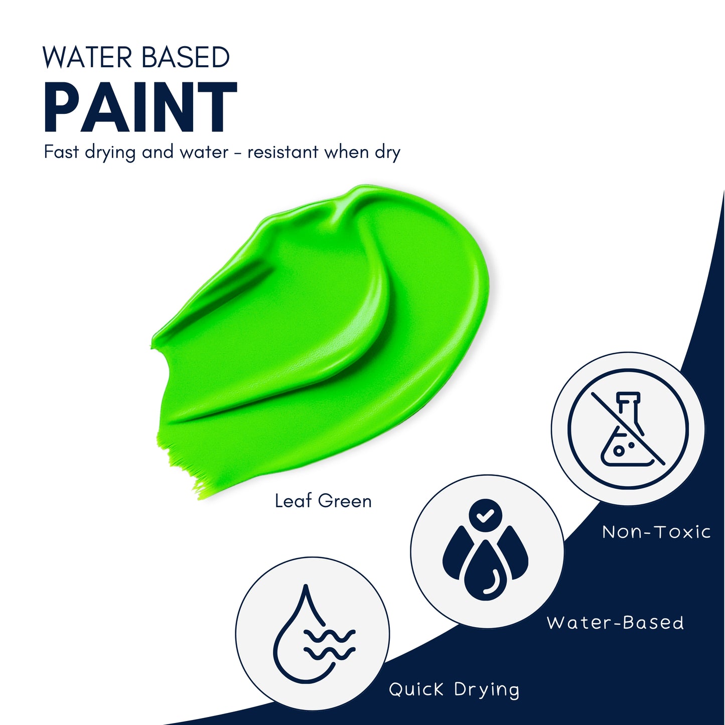 Leaf Green Acrylic Paint 120ml – Non-Toxic, Vibrant Blue with Free Bonus Brush