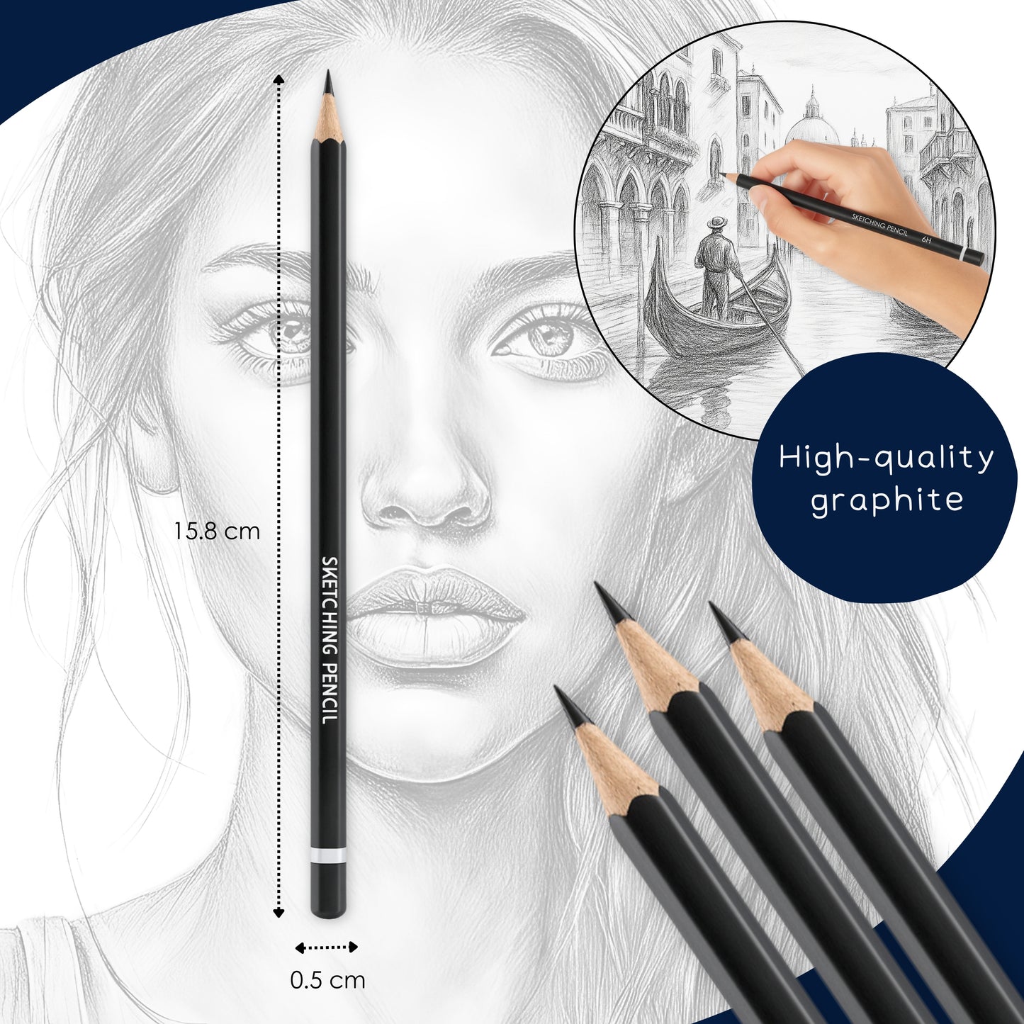A4 Tracing Paper Pad for Artists & Pencil Set – 30 Sheets of 60 GSM Semi-Transparent Paper for Drawing, Drafting, Sketching & Animation
