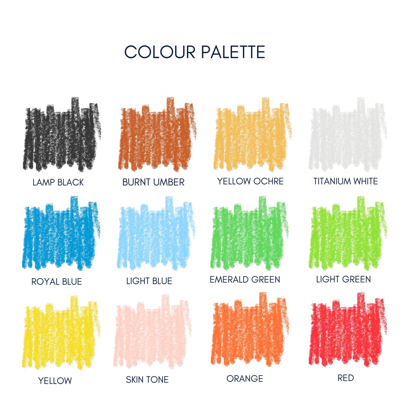 Oil Pastels – Set of 12 Vibrant Colours for Art, Drawing & Blending