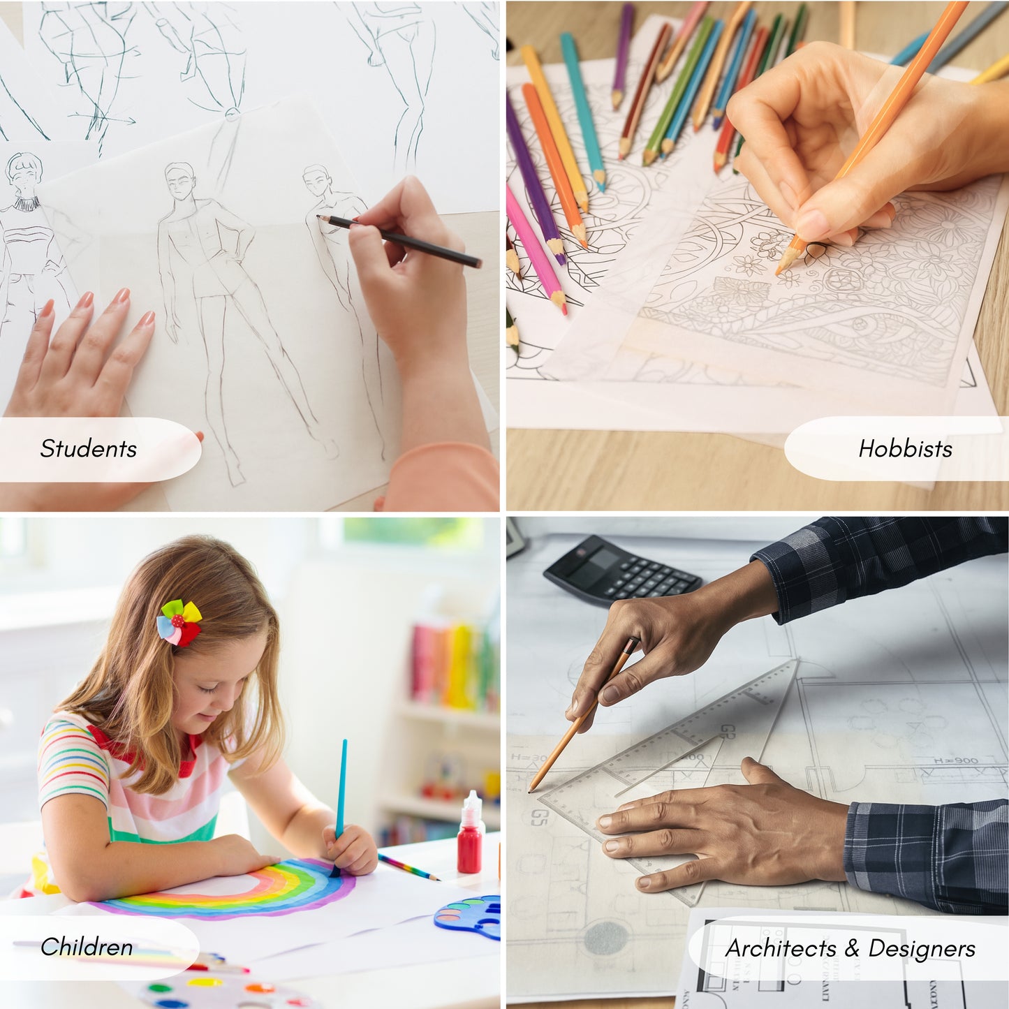 A4 Tracing Paper Pad for Artists – 30 Sheets of 60 GSM Semi-Transparent Paper for Drawing, Drafting, Sketching & Animation