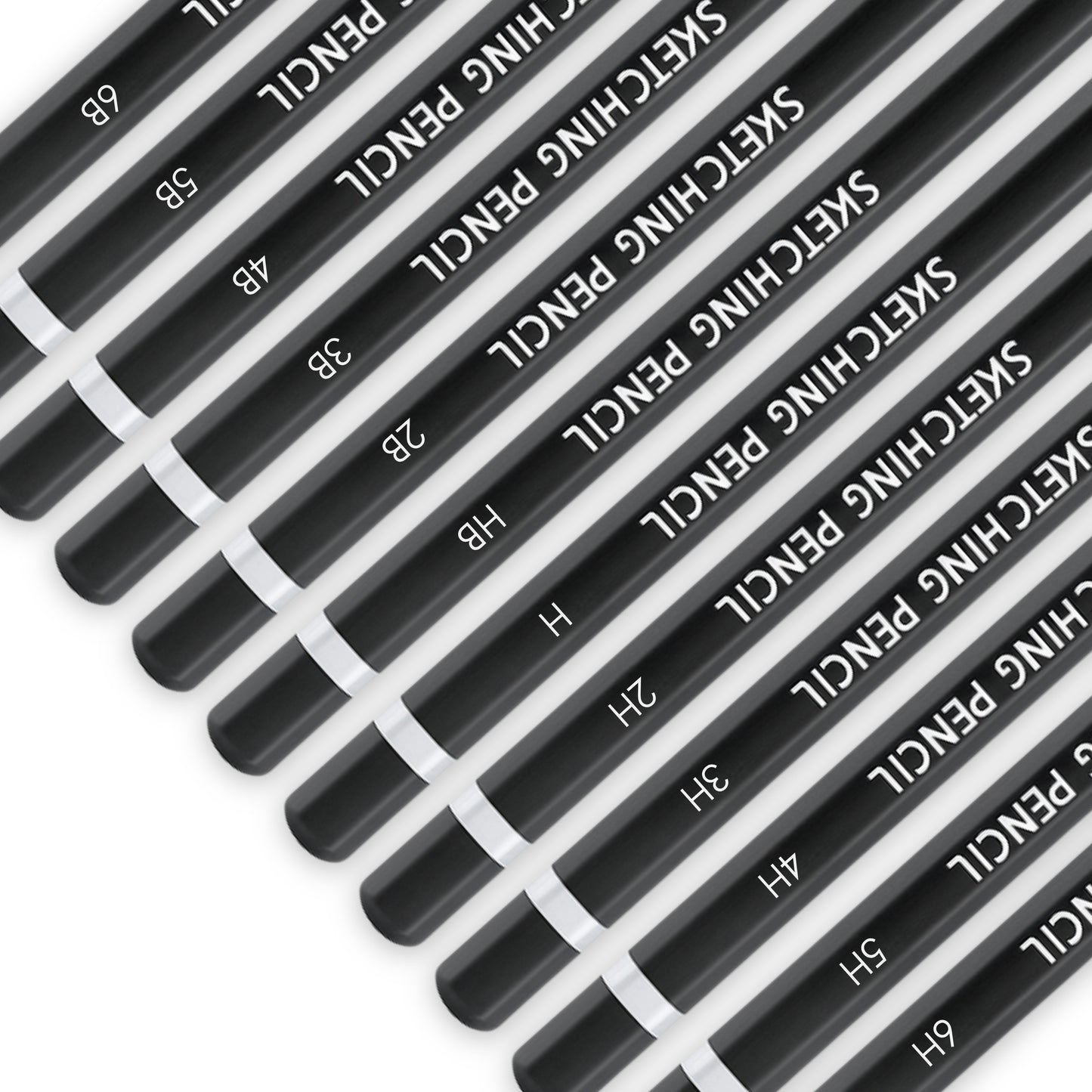 Sketching Pencils Set – 12 Graded Graphite Pencils (6B to 6H) for Drawing & Shading