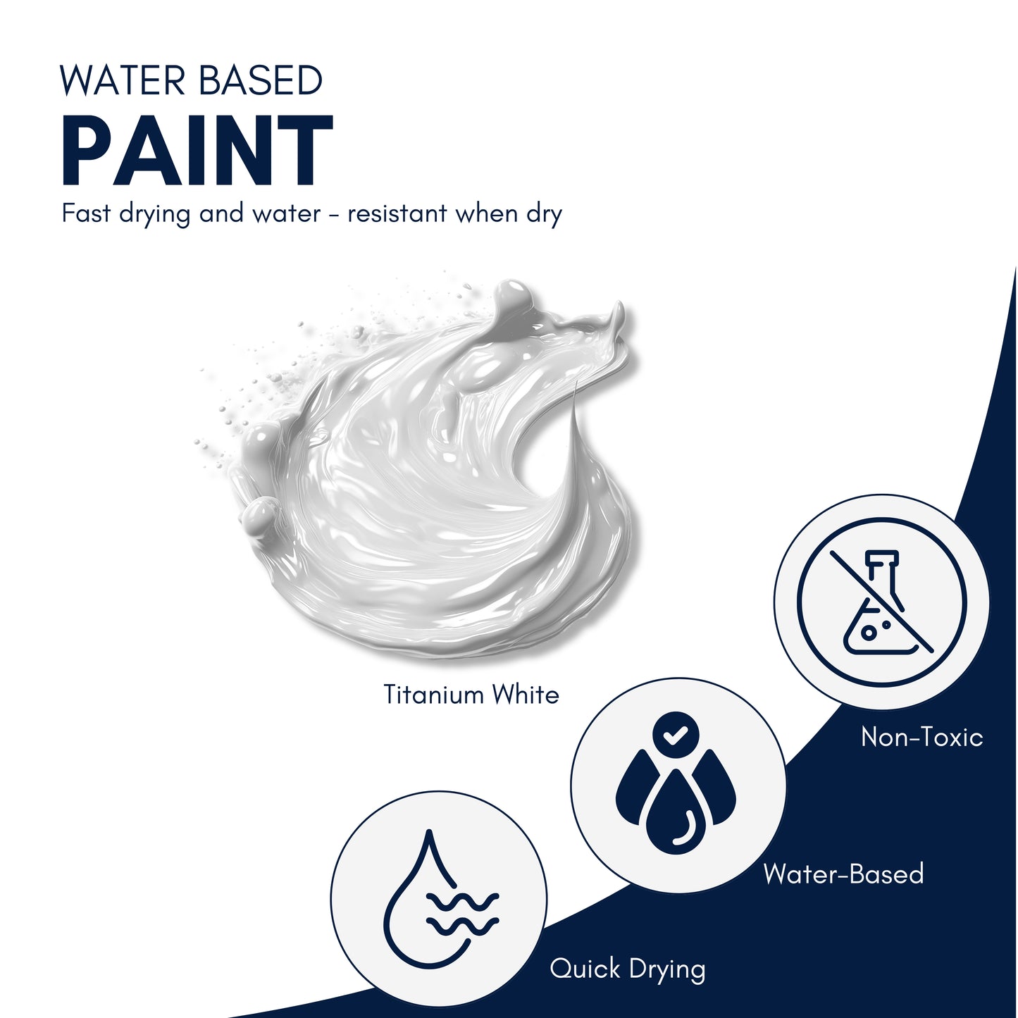 White Acrylic Paint – 120ml Tube + Brush | Non-Toxic, Quick-Dry, High-Pigment Paint for Artists & Crafters