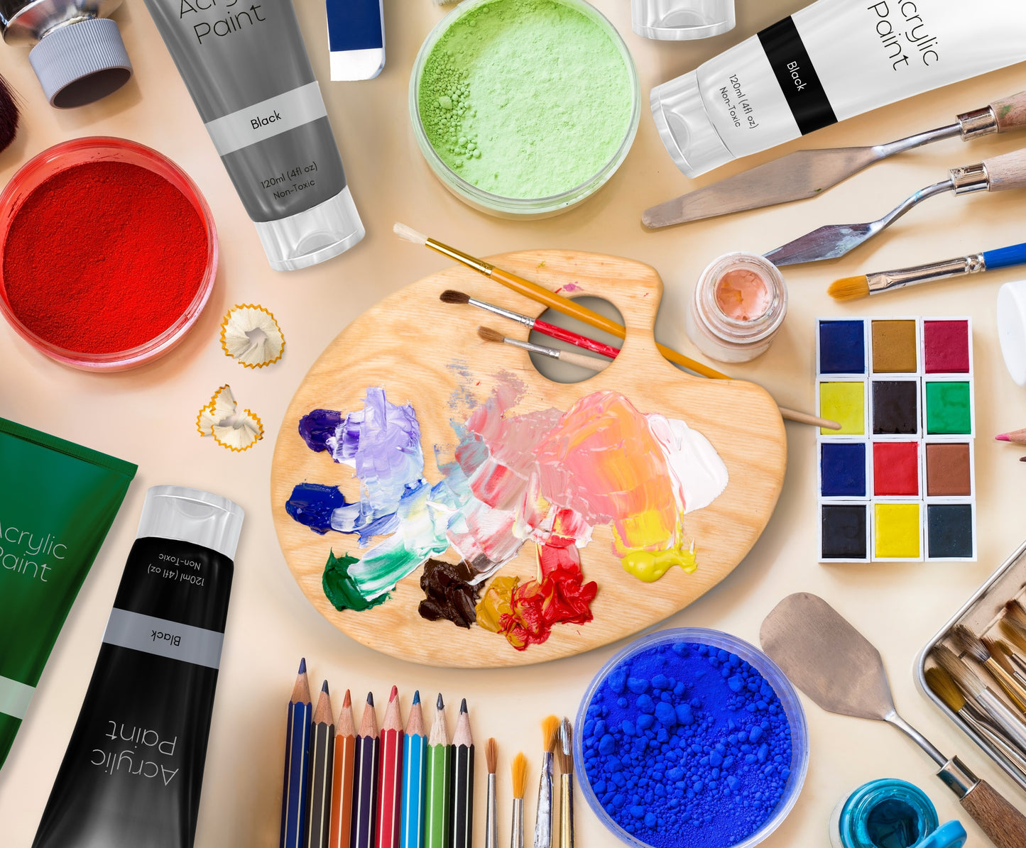 White Acrylic Paint – 120ml Tube + Brush | Non-Toxic, Quick-Dry, High-Pigment Paint for Artists & Crafters