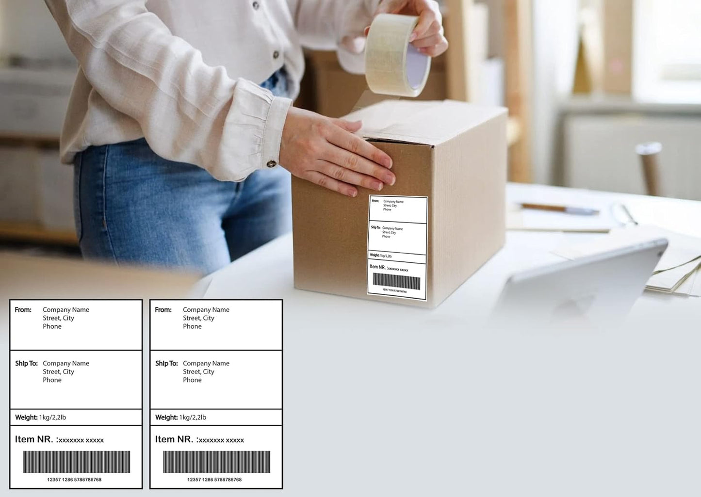 Creavvee 8 Label per Sheet, 25 A4 Sheets, Printable White Sticker Paper Labels for Laser & Inkjet Printers – Made in Europe