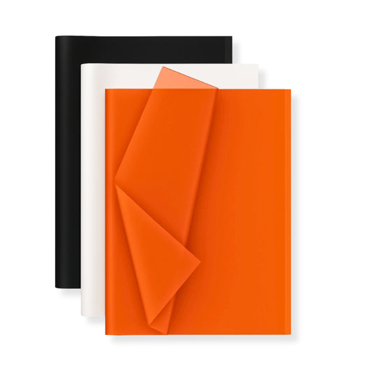 Autumn & Halloween Tissue Paper Set – Orange, Brown & White | Fall Party Decorations