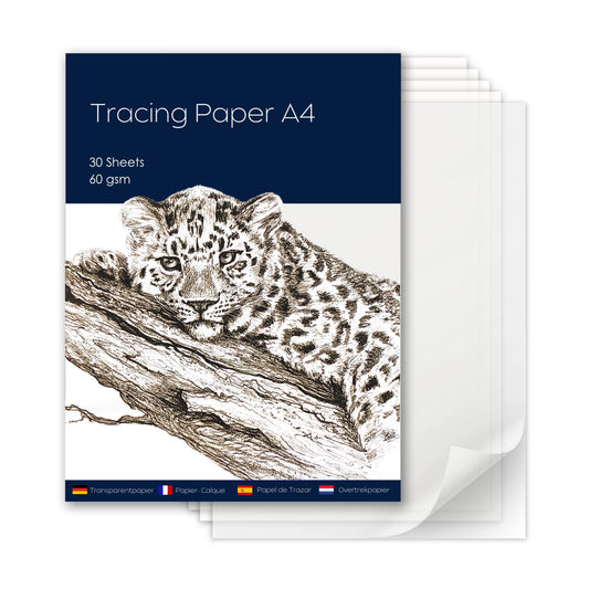 A4 Tracing Paper Pad for Artists – 30 Sheets of 60 GSM Semi-Transparent Paper for Drawing, Drafting, Sketching & Animation