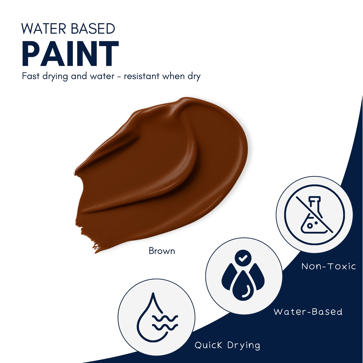 Burnt Amber Brown Acrylic Paint 120ml – Non-Toxic, Vibrant Blue with Free Bonus Brush