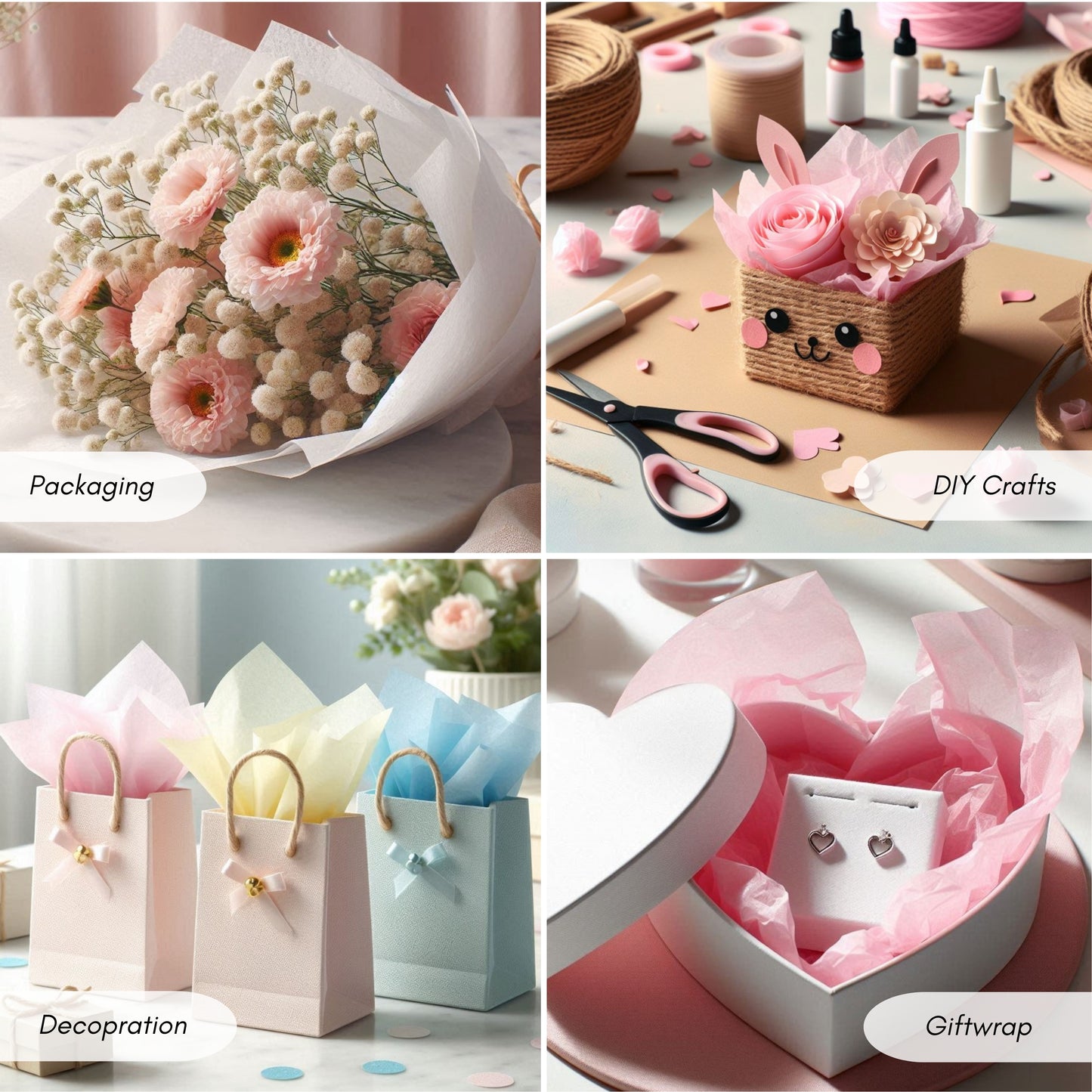 Baby Shower Tissue Paper Set – Baby Blue, Pink & White