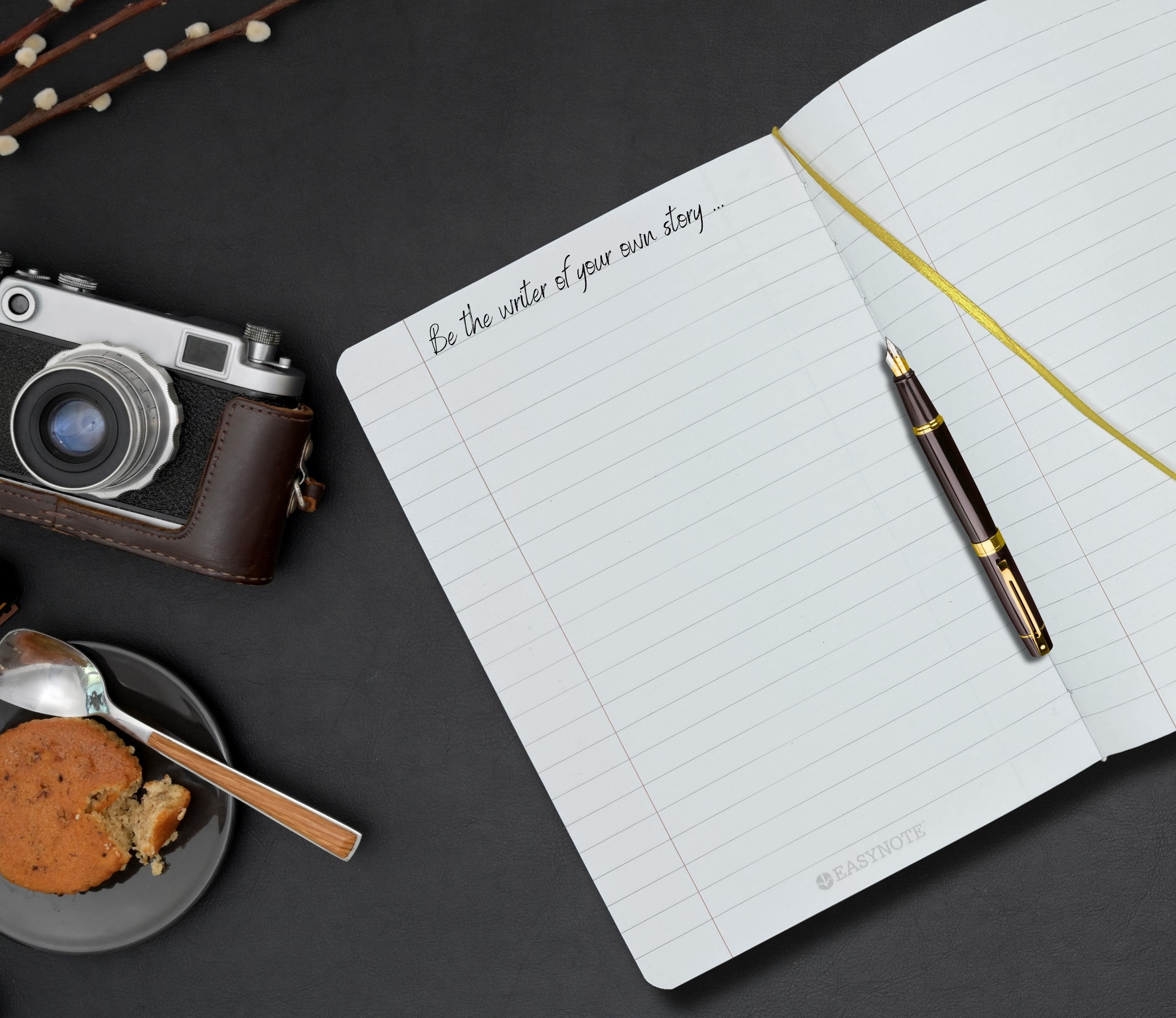 Notebook With Ribbon Ruled Notebook – 160 Lined Pages with Margin, 80gsm Paper, Ribbon Book ...