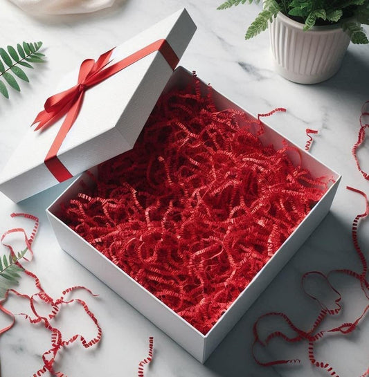 Red Crinkle Shredded Paper – Decorative & Protective Gift Filler