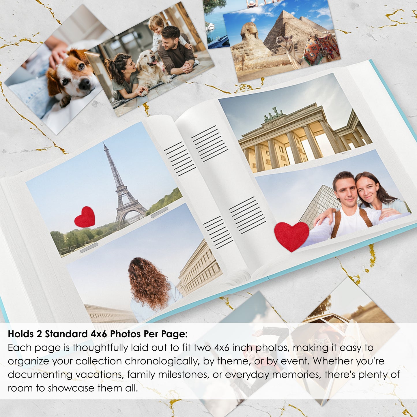 Photo Album – Holds 200 6x4” Photos | Slip-In Picture Storage Book for Memories